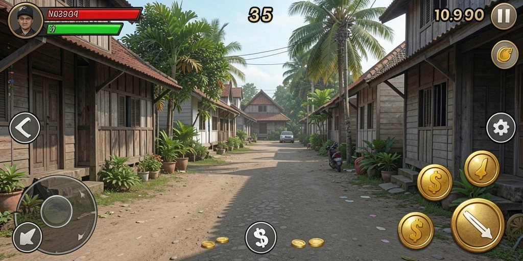 Screenshot menunjukkan multiplayer dengan teman-teman.